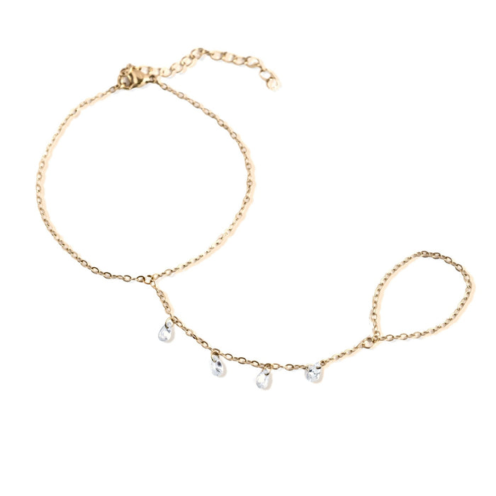 Lune Drop Waterproof 14k Gold Hand Chain